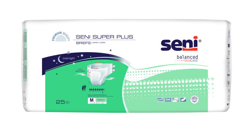 Seni Super Plus Severe Absorbency Brief, Medium - S-ME25-BP1; PACK OF 25