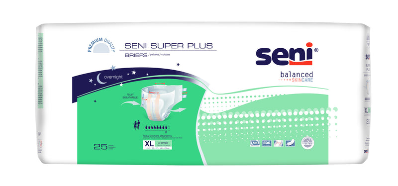 Seni Super Plus Severe Absorbency Brief, Extra Large - S-XL25-BP1; CASE OF 75
