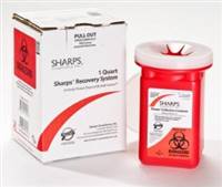 Sharps Recovery System Mailback Sharps Container, 2-Piece 4-1/2 L X 4-1/2 W X 7 H Inch 1 Quart Red, 10100-012 - EACH