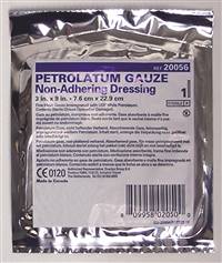 Petrolatum Impregnated Dressing, McKesson, 3 X 9 Inch Pleated Gauze USP White Petrolatum Sterile, 61-20056 - Pack of 12