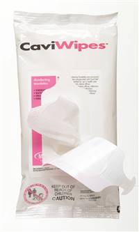 CaviWipes Surface Disinfectant Alcohol Based Wipe 45 Count Soft Pack Disposable Alcohol Scent, 13-1224 - Pack of 45