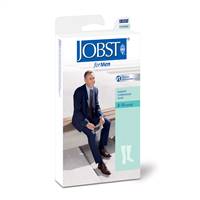 JOBST for Men Compression Socks Knee High Large White Closed Toe, 110333 - ONE PAIR