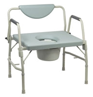Bariatric Commode Chair, McKesson, Drop Arm Steel Frame Padded Back 17-1/2 to 22 Inch Height, 146-11135-1 - EACH