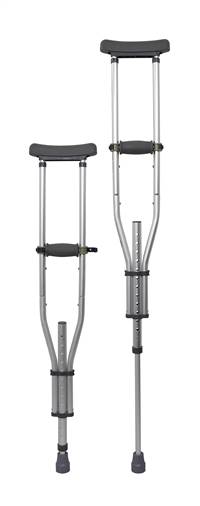 McKesson Underarm Crutches Aluminum Frame Youth / Adult / Tall Adult 300 lbs. Weight Capacity Push Button Adjustment Push Button Adjustment, 146-RTL10433 - EACH 