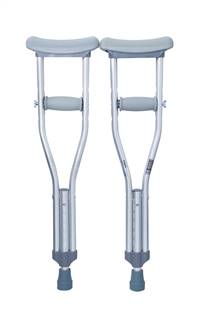 McKesson Underarm Crutches Aluminum Frame Child 175 lbs. Weight Capacity Push Button Adjustment Push Button Adjustment, 146-10427 - One Pair