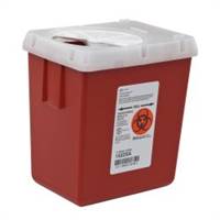 AutoDrop Phlebotomy Sharps Container, 1-Piece 7-1/4 H X 6-1/2 W X 4-1/2 D Inch 2.2 Quart Red Vertical Entry Lid, 1522SA - Case of 60