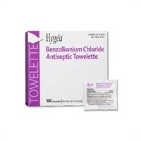 Hygea Sanitizing Skin Wipe Individual Packet BZK (Benzalkonium Chloride) Scented 100 Count, D35185 - Case of 2000