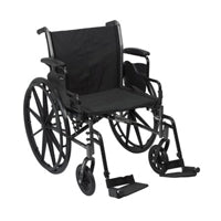 Lightweight Wheelchair, McKesson, Dual Axle Desk Length Arm Flip Back, Padded, Removable Arm Style Mag Wheel Black 20 Inch Seat Width 300 lbs. Weight Capacity, 146-K320DDA-SF - EACH