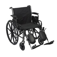 Lightweight 20" Wheelchair, Flip Back Detachable Desk Arm, Swing Away Elevating Leg Rest, 300 Lb. Capacity