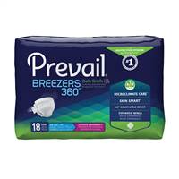Prevail Breezers 360 Adult Brief Tab Closure Size 2 Disposable Heavy Absorbency, PVBNG-013 - Pack of 18