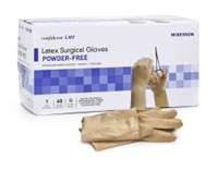 McKesson Confiderm LMT Surgical Glove Size 7 Sterile Latex Standard Cuff Length Textured Brown 14-32070 - Box of 40