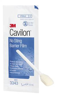 Cavilon Barrier Film 1.0 mL Wand, No Sting, Alcohol Free, Sterile, Fast-drying, Non-sticky, Hypoallergenic, Non-cytotoxic, 3343 - Case of 100