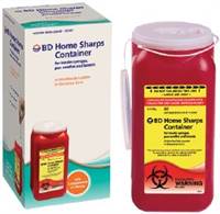 Becton Dickinson Sharps Container 2-Piece Red Vertical Entry Lid, 323487 - Case of 12