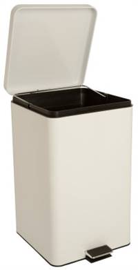Trash Can with Plastic Liner, McKesson, 32 Quart Square White Steel Step On, 81-35266 - EACH