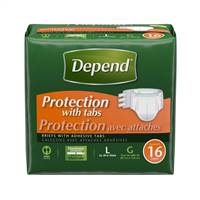 Depend Adult Brief Tab Closure Large / X-Large Disposable Heavy Absorbency, 35458 - Case of 48