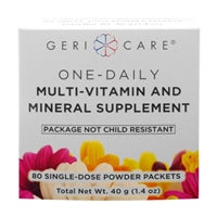 Gericare Multivitamin Supplement with Minerals Powder, Single Dose Packets - 80 Packets Per Box