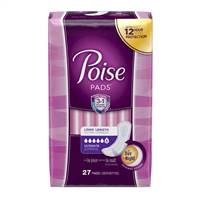 Poise Bladder Control Pad 15.9 Inch Length Heavy Absorbency Absorb-Loc One Size Fits Most Female Disposable, 33593 - Case of 108