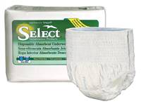 Select Adult Underwear Pull On with Tear Away Seams Small Disposable Heavy Absorbency, 3604 - BAG OF 25