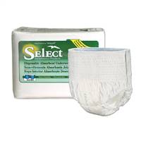 Select Adult Underwear Pull On with Tear Away Seams Large Disposable Heavy Absorbency, 3606 - BAG OF 25