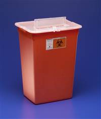 Sharps Container, Sharps-A-Gator 1-Piece 15-1/2 H X 21-1/2 W X 12 D Inch 10 Gallon Red Vertical Entry Lid, 31143665 - EACH
