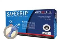 SafeGrip Exam Glove, Medium Latex Extended Cuff Length Textured Fingertips Blue , SG-375-M - Case of 500