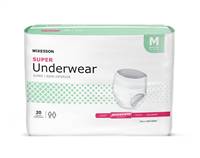 McKesson Adult Underwear Pull On Medium Disposable Moderate Absorbency, UW33844 - Pack of 20