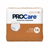 ProCare Adult Underwear Pull On X-Large Disposable Moderate Absorbency, CRU-514 - Pack of 14