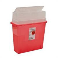 Sharps Container, Sharps-A-Gator 1-Piece 12-1/4 H X 11 W X 4-1/4 D Inch 5 Quart Translucent Red Horizontal Entry Lid, 31144010 - Case of 30