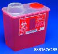 Monoject Sharps Container 1-Piece 10-9/10 H X 10-1/2 W X 6-3/4 D Inch 8 Quart Red Base / Translucent Lid Vertical Drop Chimney, 8881676285 - EACH