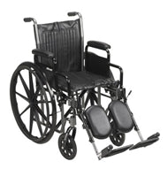 16" Wheelchair, Steel Frame, Black, Detachable Desk Arm, Swing Away Foot Rest, 250 Lb. Capacity