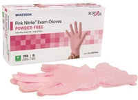 McKesson Pink Nitrile Exam Glove Large NonSterile Standard Cuff Length Textured Fingertips Not Chemo Approved, 14-6NPNK6 - BOX OF 250