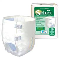 Select Adult Brief Tab Closure X-Small Disposable Heavy Absorbency, 3666 - Case of 100