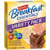 Carnation Breakfast Essentials Variety Flavor 36 Gram Individual Packet Powder, 5000095004 - Box of 10