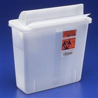In-Room Sharps Container 1-Piece 11 H X 10-3/4 W 4-3/4 D Inch 5 Quart Translucent Horizontal Entry Lid, 851201 - SOLD BY: PACK OF ONE