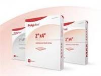 PolyMem Adhesive Strip 2 X 4 Inch Polyurethane / Film Rectangle Pink / White Sterile, 7042 - Box of 20